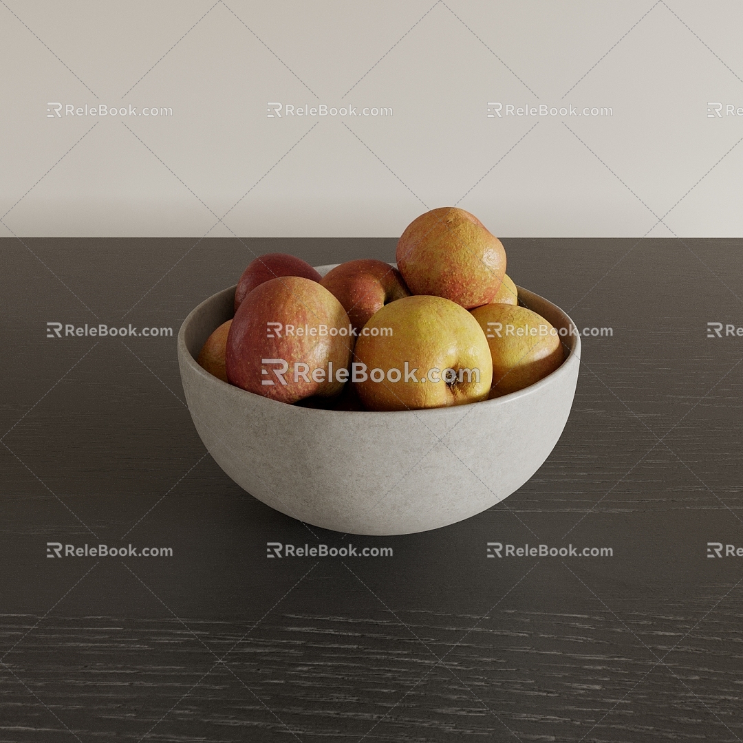 fruit fruit plate food apple 3d model