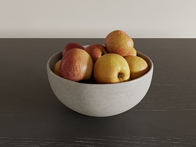 fruit plate food apple 3d model