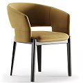 Modern Green Armrest Dining Chair with Velvet Upholstery and Black Metal Legs