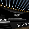 LIFEJOIN+ 2023 Home Smart Products Launch Event Entrance With Curved Arch And Striped Decor