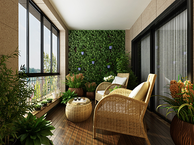 Modern Balcony 3d model