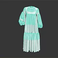 Elegant White Long Sleeve Dress With Frilled Hem And Loose Fit