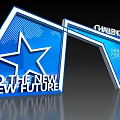 Blue Conference Archway with Star Element for Challenge IDIV Technology Revolution and New Future