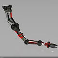 Innovative Robotic Character Mechanical Arm With Red White Sections And Articulated Metal Joints