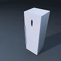 Modern Sleek White Upright Refrigerator With Front Digital Control Panel For Home Kitchen Use