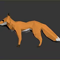 Low Poly Orange Fox 3D Artwork With Simple Geometric Design 3d model