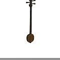 Traditional Wooden String Instrument With Long Neck Round Resonator And Tuning Pegs