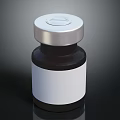 Dark Glass Bottle With Silver Screw Cap And Blank White Label