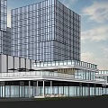 Modern Office Building Office Building Micro-signal 3d model