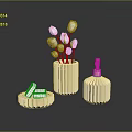 Minimalist Daily Living Essentials With White Tulips Vase Soap Dish And Pump Bottle