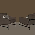 Modern Light Luxury Single Sofa 3d model