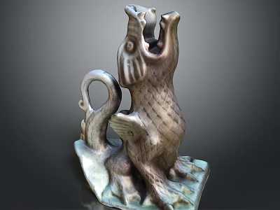 Detailed Mythical Game Movie Character Sculpture In Standing Pose With Dragon Eagle Features 3d model