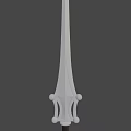Fantasy Sword With Silver Slender Blade Dark Hilt And Decorative Spherical Ornaments In Elegant Design