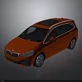 Red BMW MPV Car With Black Roof And Modern Shiny Alloy Wheels Design