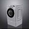 Modern White Front Load Washing Machine with Glass Door and Control Panel 3d model