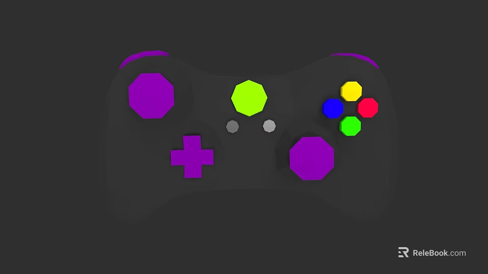 Vibrant Colored Buttons Game Controller Electronic Device For Home Gaming 3d model 