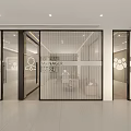 Modern Office Interior Design With Glass Doors Manager Signs And Department Areas