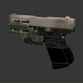 Modern Tactical Pistol With Metallic Finish Textured Grip And Ergonomic Handle