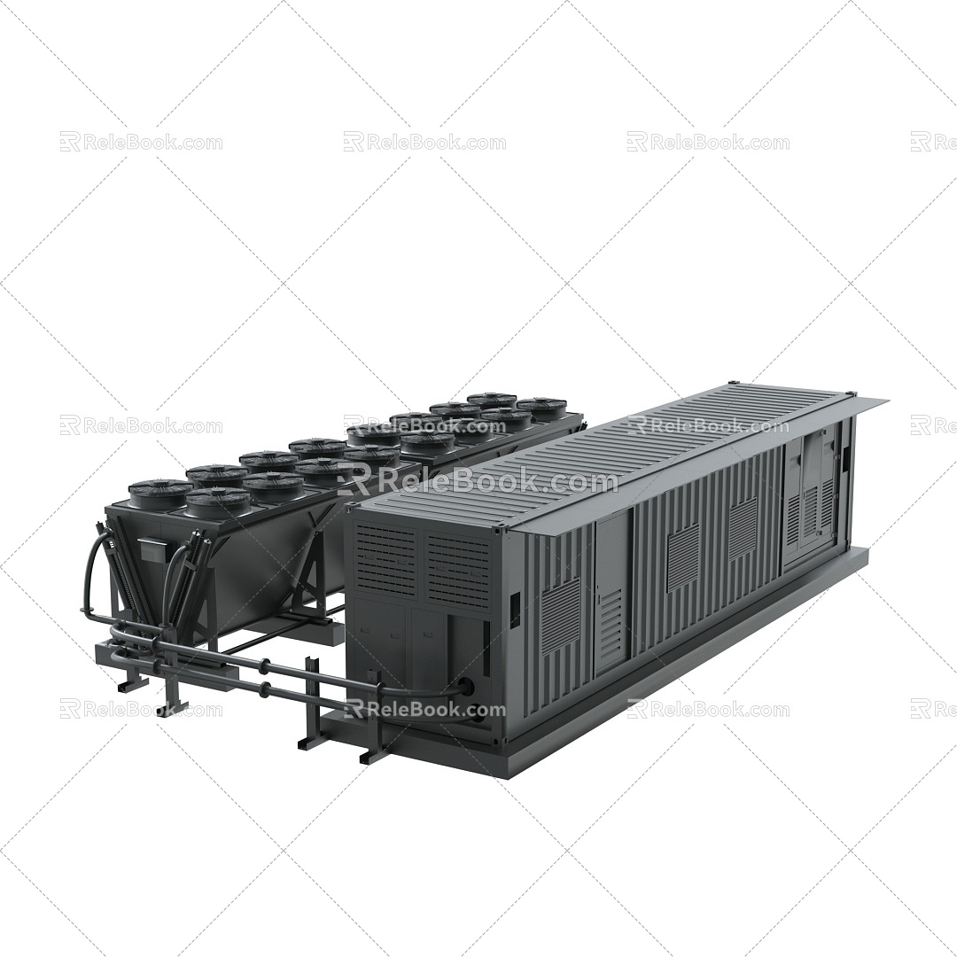 Camouflage box distribution box black shell refrigerator compressor high voltage substation transformer industrial small base station 3d model