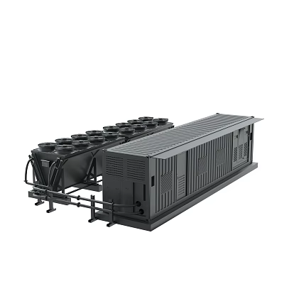 Industrial Cooling Equipment With Fans And Cabinets 3d model