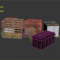Storage Components Scene Including Wooden Pallet Camouflage White And Black Boxes