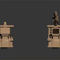 Two Golden Space Exploration Device Models With Antenna And Sensor Parts