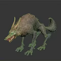 Red Skinned Fantasy Monster With Sharp Teeth Clawed Paws And Long Ears 3d model