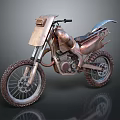 Rusted Vintage Motorcycle With Rugged Tires And Classic Seat Design