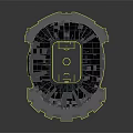 Modern Stadium Architectural Design With Circular Roof And Illuminated Seating Area