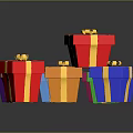 Colorful Gift Boxes With Golden Bows As Decorative Daily Life Supplies