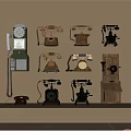 Various Vintage Telephones With Classic Design And Retro Features As Daily Electrical Appliances