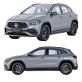 Silver Mercedes AMG GLA 35 Luxury SUV Front And Rear Views