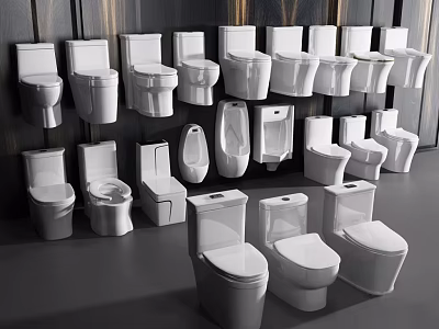 Various Stylish Modern Toilets With Different Designs And Models On 3d model