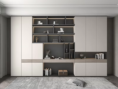 Modern Display Cabinet With Layered Shelves Books Decorative Items And Ambient Lighting 3d model