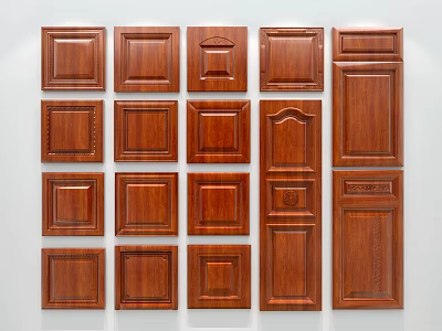 Wooden Wainscoting Panels With Various Designs For Interior Home Decor 3d model