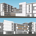 Modern Simple Primary School 3d model