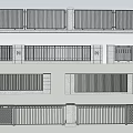 Modern Building Exterior Wall Designs With Various Panel Patterns And Textures 3d model
