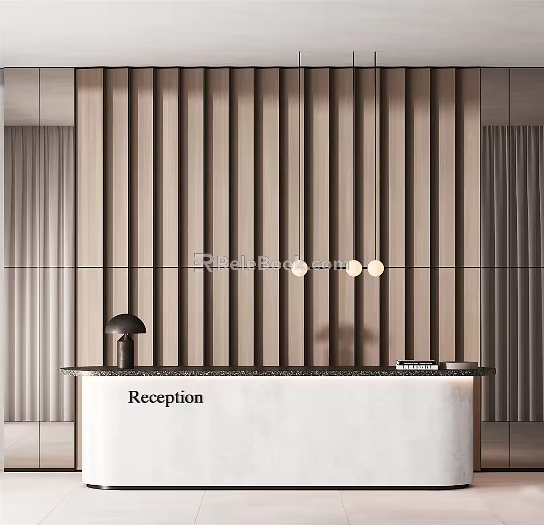 Modern reception desk chandelier table lamp ornaments 3d model