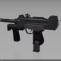 Tactical Black Brown Firearm Design With Dual Grips Top Sight Rail And Magazine