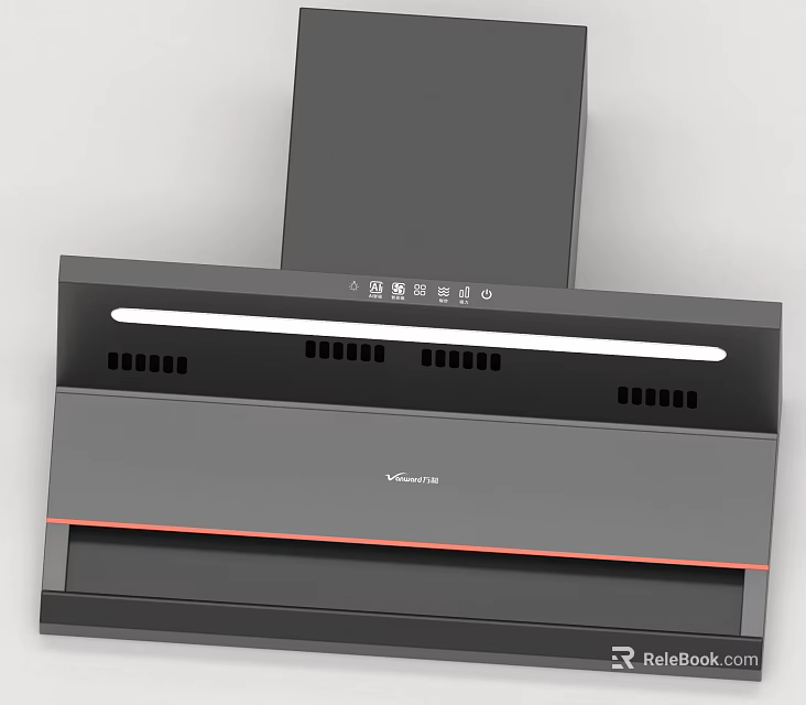 Modern Vatti Range Hood With Sleek Design LED Light Kitchen Appliance 3d model 