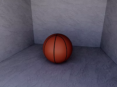 Orange Basketball With Black Stripes As Sports Equipment Placed In Gray Indoor Corner 3d model