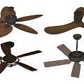 Various Modern Ceiling Fan Designs With Different Blade Styles And Finishes 3d model