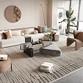 Modern sofa coffee table combination 3d model