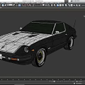 Vintage Two Tone Sports Car With Yellow Rims