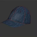 Blue Denim Baseball Cap With Stitching Details And Classic Design