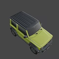 Yellow Suzuki Jimny Compact Off Road Vehicle With Front Grille Headlights And Black Wheels