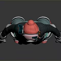 Woman in Ski Outfit with Helmet Goggles Dark Jacket Green Pants and Red Ski Boots