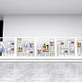 White Display Shelves Showcasing Various Photos In Modern Exhibition Space