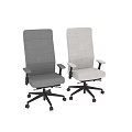 Modern Office Chair Light Gray Fabric High Back Design Comfortable Adjustable Swivel Base With Wheels