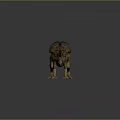 3D Rendered Ceratopsian Dinosaur With Large Frill And Striped Body